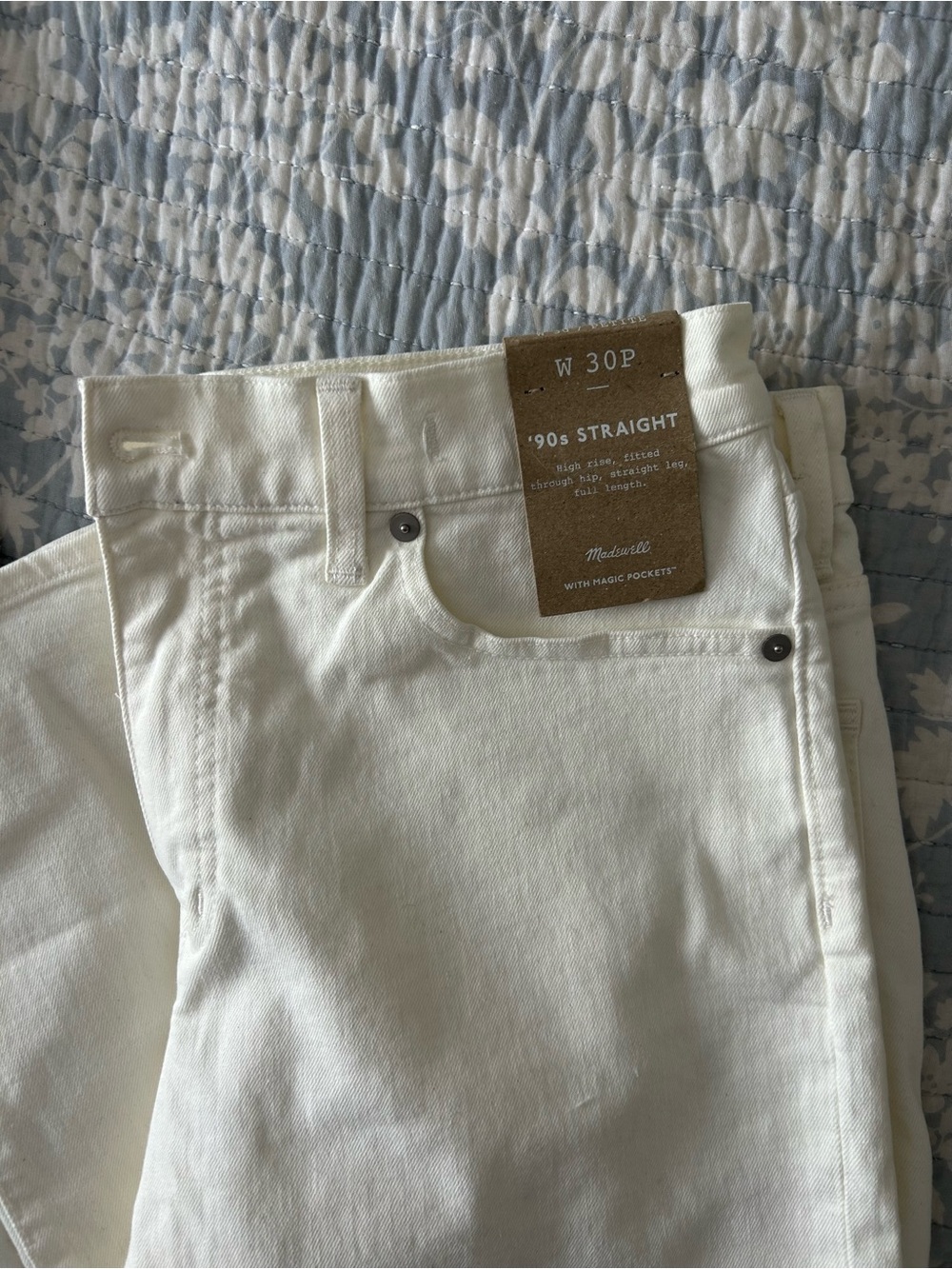 Madewell White Straight-Leg Jeans
